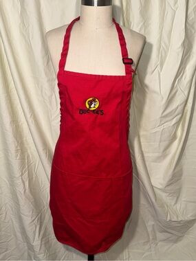 Buc-ee’s Red Logo Apron Adjustable 3 Pocket Kitchen BBQ Server Cotton Blend